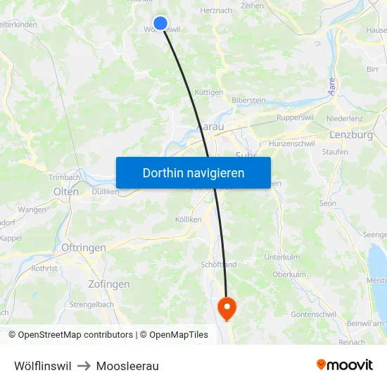 Wölflinswil to Moosleerau map