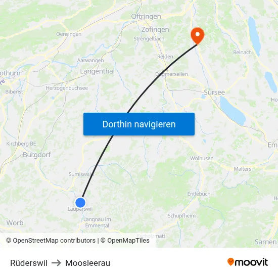 Rüderswil to Moosleerau map