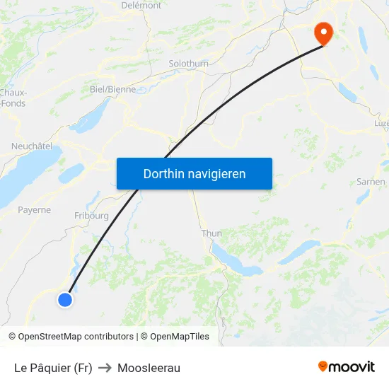 Le Pâquier (Fr) to Moosleerau map