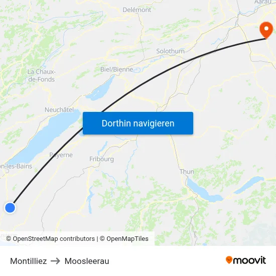 Montilliez to Moosleerau map