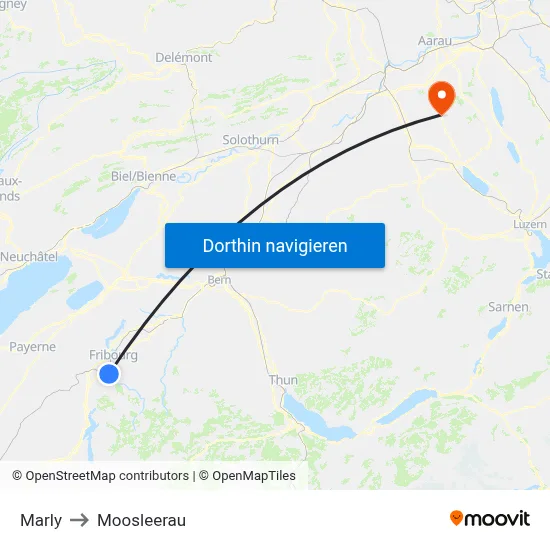 Marly to Moosleerau map