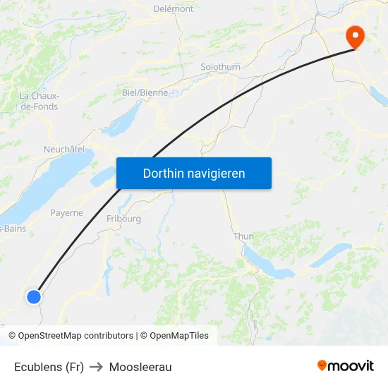 Ecublens (Fr) to Moosleerau map