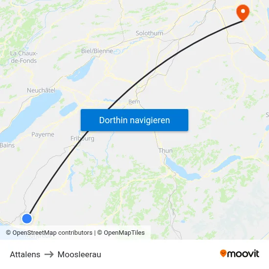 Attalens to Moosleerau map