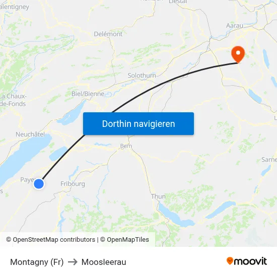 Montagny (Fr) to Moosleerau map