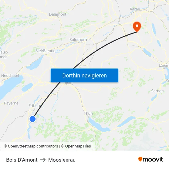 Bois-D’Amont to Moosleerau map