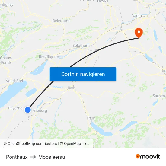 Ponthaux to Moosleerau map