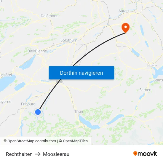 Rechthalten to Moosleerau map