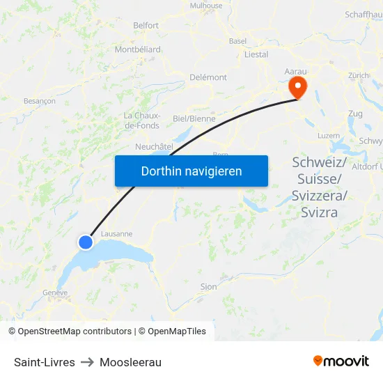 Saint-Livres to Moosleerau map