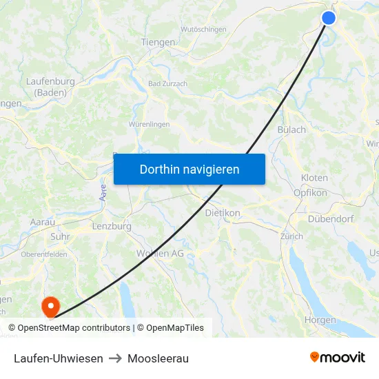 Laufen-Uhwiesen to Moosleerau map