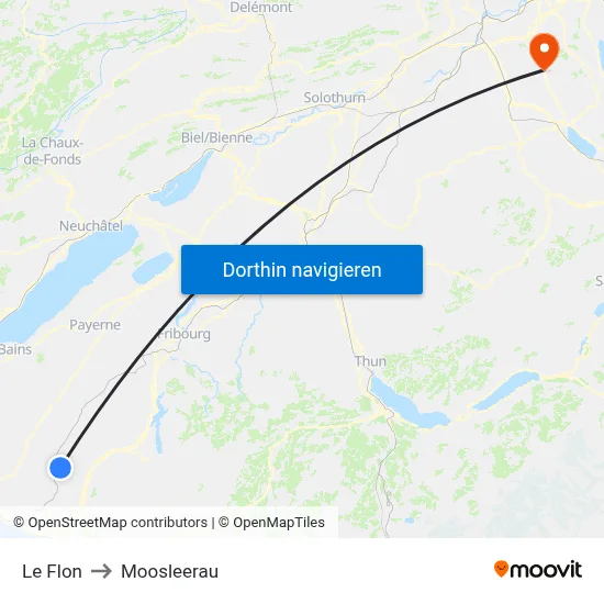 Le Flon to Moosleerau map