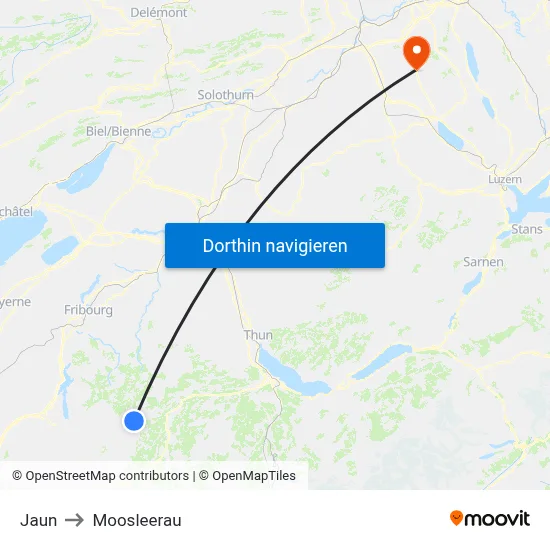 Jaun to Moosleerau map