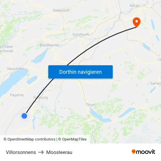 Villorsonnens to Moosleerau map
