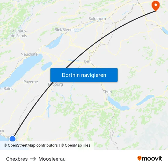 Chexbres to Moosleerau map