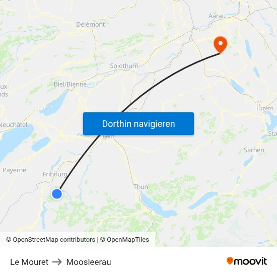 Le Mouret to Moosleerau map