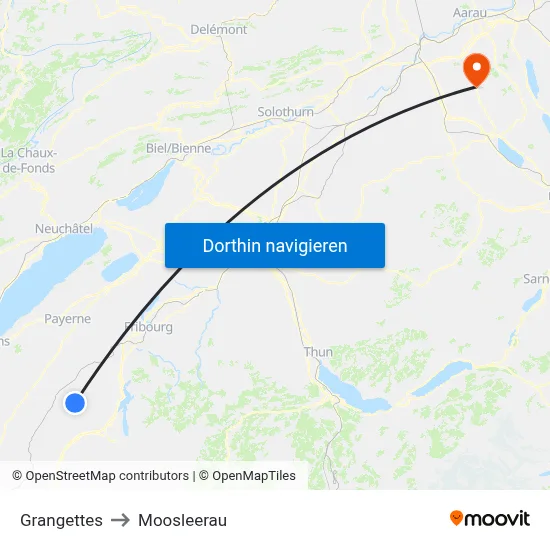 Grangettes to Moosleerau map