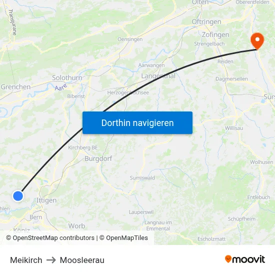 Meikirch to Moosleerau map