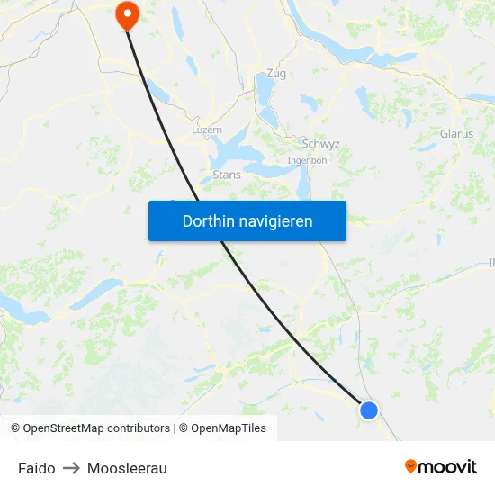 Faido to Moosleerau map