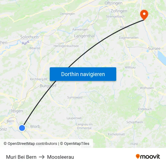 Muri Bei Bern to Moosleerau map