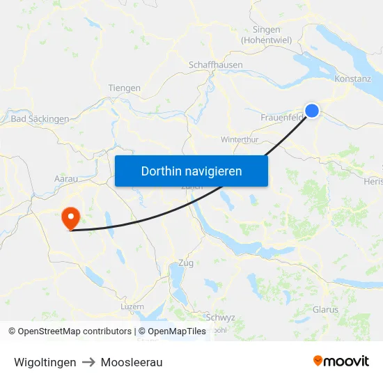 Wigoltingen to Moosleerau map