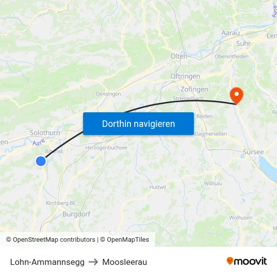 Lohn-Ammannsegg to Moosleerau map