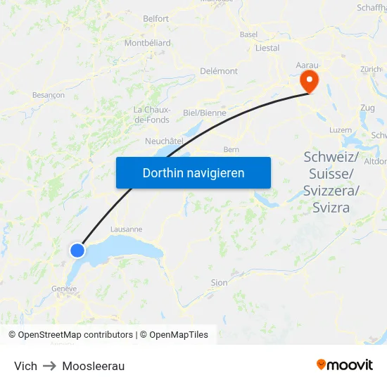Vich to Moosleerau map