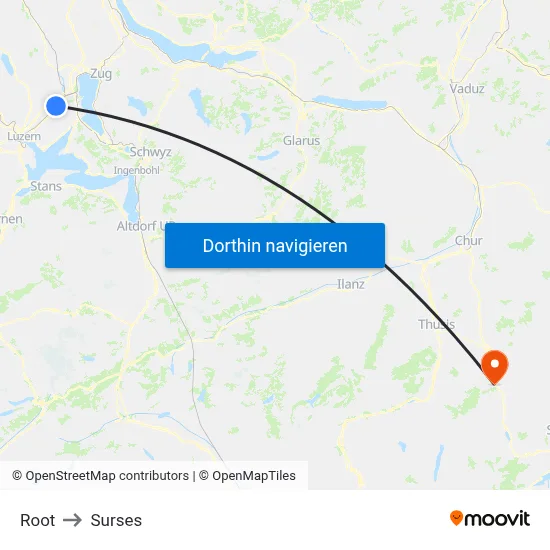 Root to Surses map
