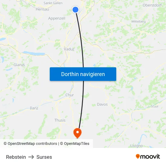 Rebstein to Surses map