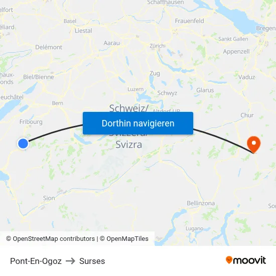 Pont-En-Ogoz to Surses map