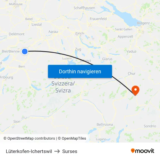 Lüterkofen-Ichertswil to Surses map