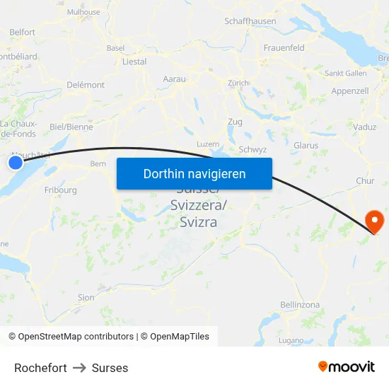 Rochefort to Surses map