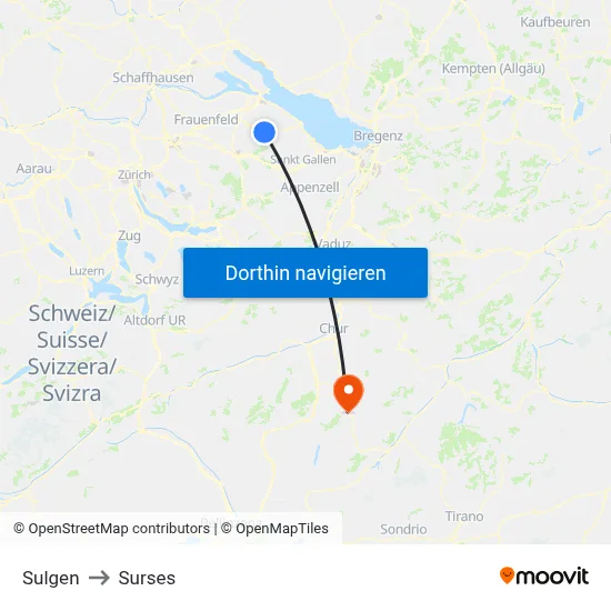 Sulgen to Surses map