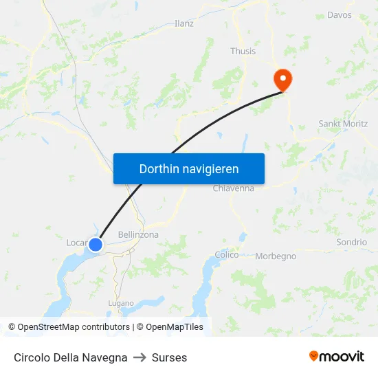 Circolo Della Navegna to Surses map
