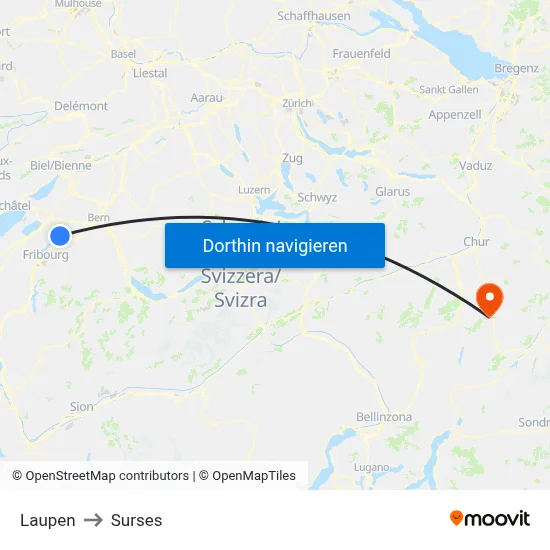 Laupen to Surses map