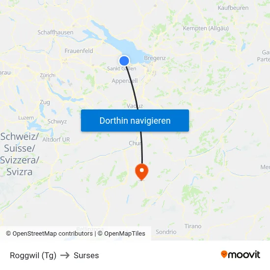 Roggwil (Tg) to Surses map