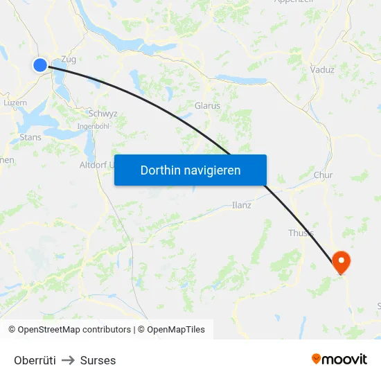 Oberrüti to Surses map