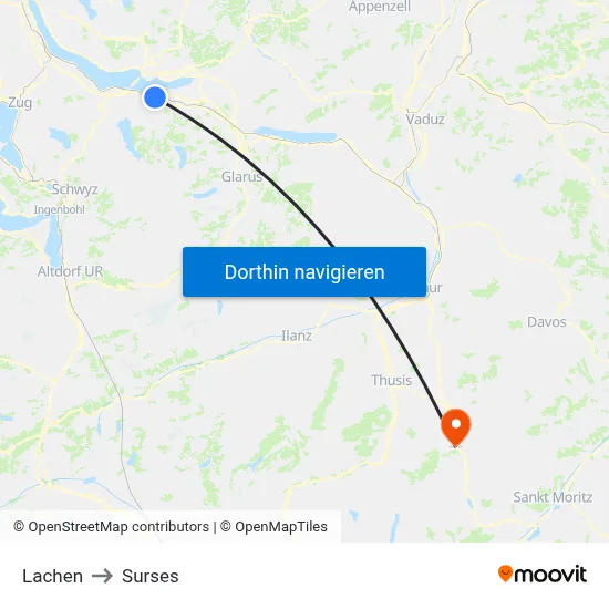 Lachen to Surses map