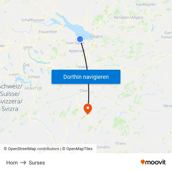 Horn to Surses map