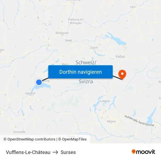 Vufflens-Le-Château to Surses map