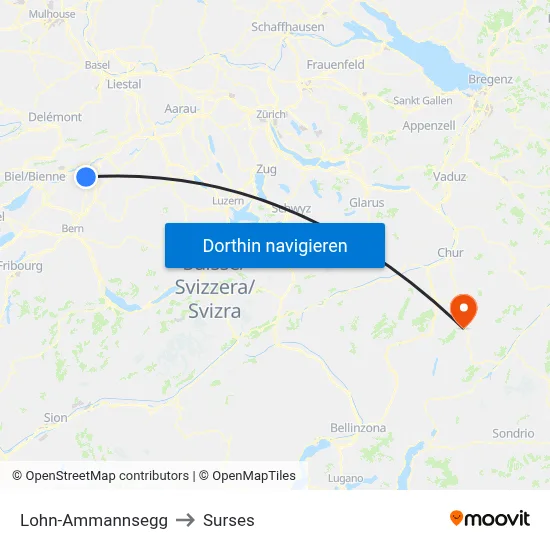 Lohn-Ammannsegg to Surses map