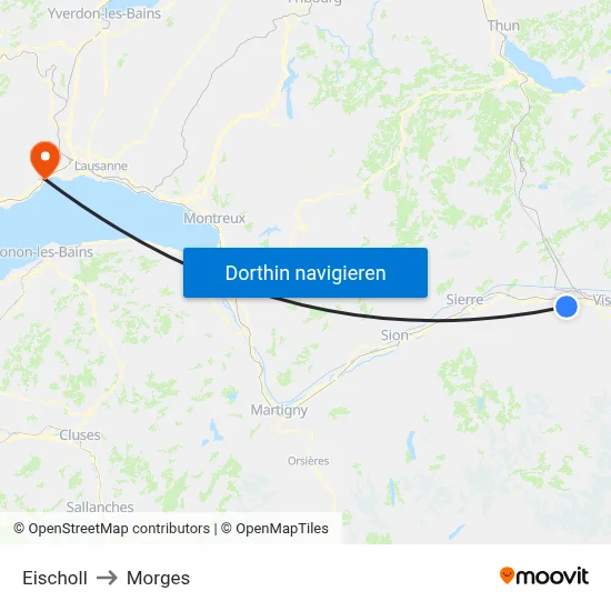 Eischoll to Morges map