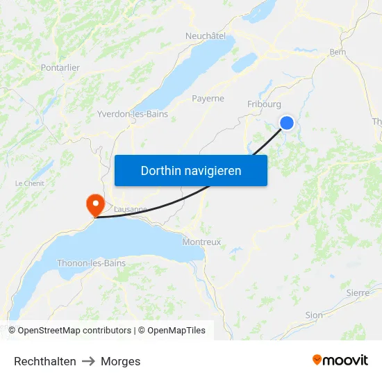 Rechthalten to Morges map