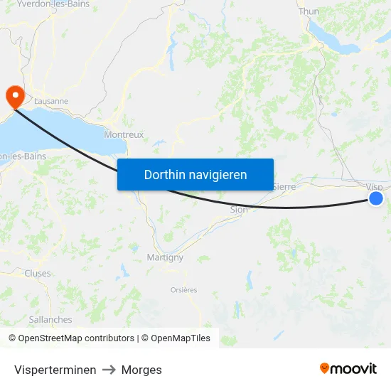 Visperterminen to Morges map