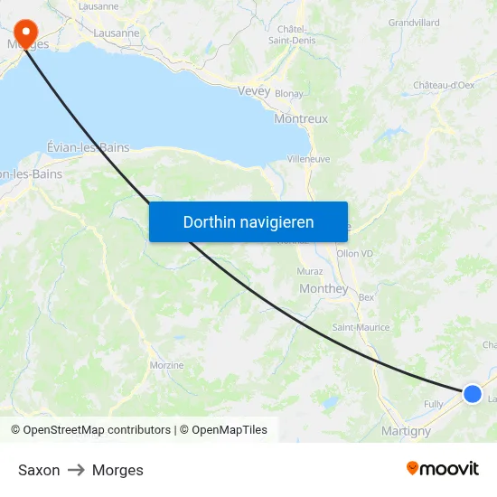 Saxon to Morges map