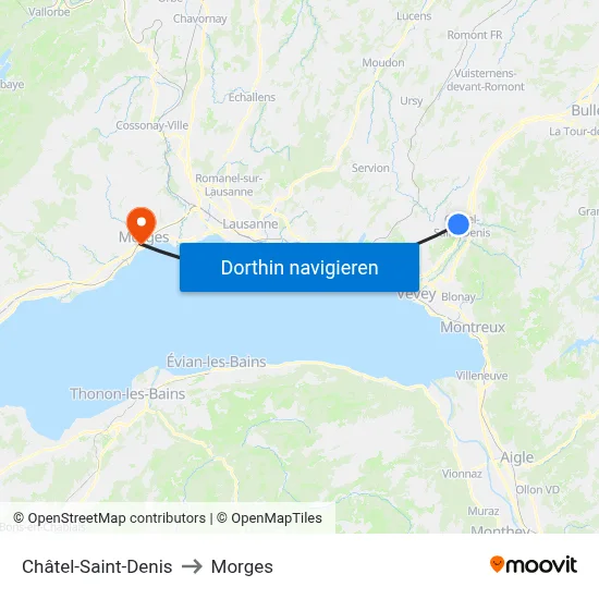 Châtel-Saint-Denis to Morges map