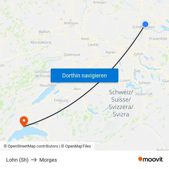Lohn (Sh) to Morges map