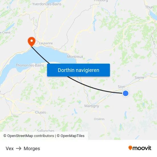 Vex to Morges map