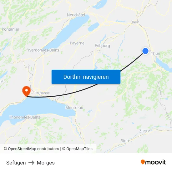 Seftigen to Morges map