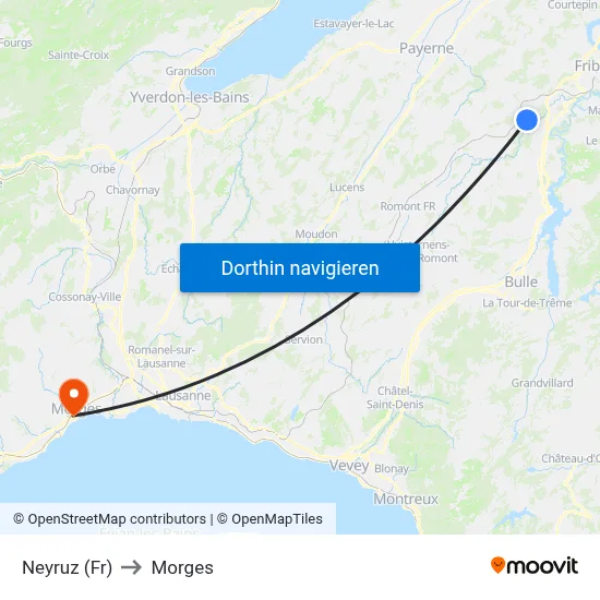 Neyruz (Fr) to Morges map