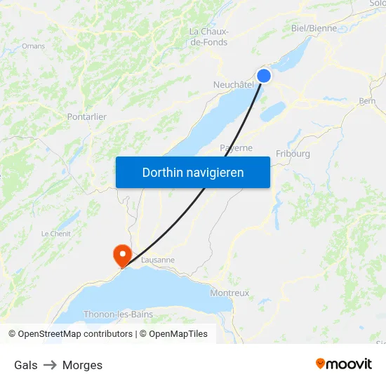 Gals to Morges map
