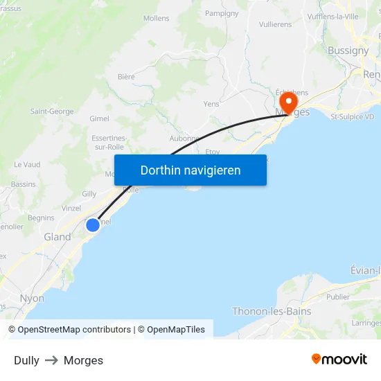 Dully to Morges map